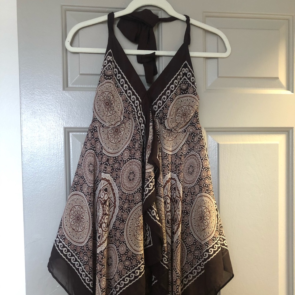 Brown halter top